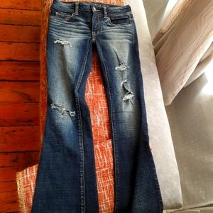 American Eagle distressed boot cut jeans. Size 26.